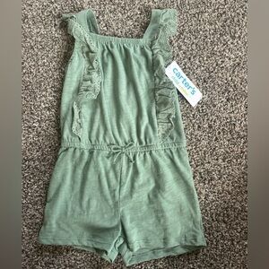Carter's Toddler Girl Sage Green Eyelet Romper Size 2T NWT